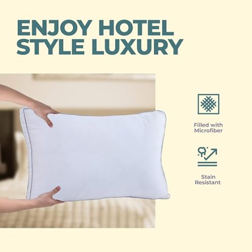 Egyptian Cotton Bed Pillow Extra Soft Filling for The Best Sleep