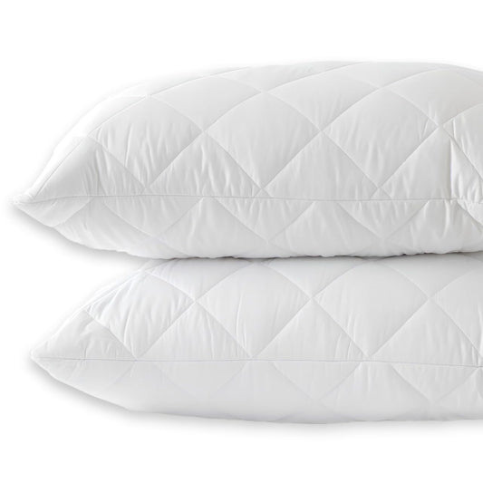 Hotel Quality Pillows with Quilted Cover Down Alternative Filling