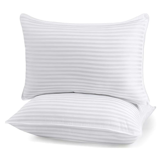 Hollowfibre Filled Satin Stripe Hotel Pillows