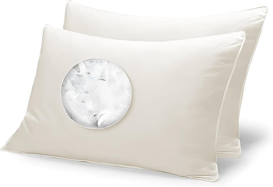 Duck Feather Pillow Pair Extra Filling Pillow