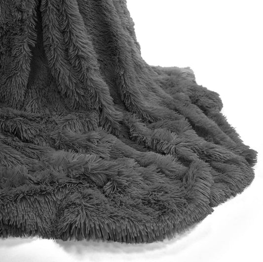 Charcoal Grey Cuddle Throw Extra Soft Warm Blanket - 150 x 200 cm