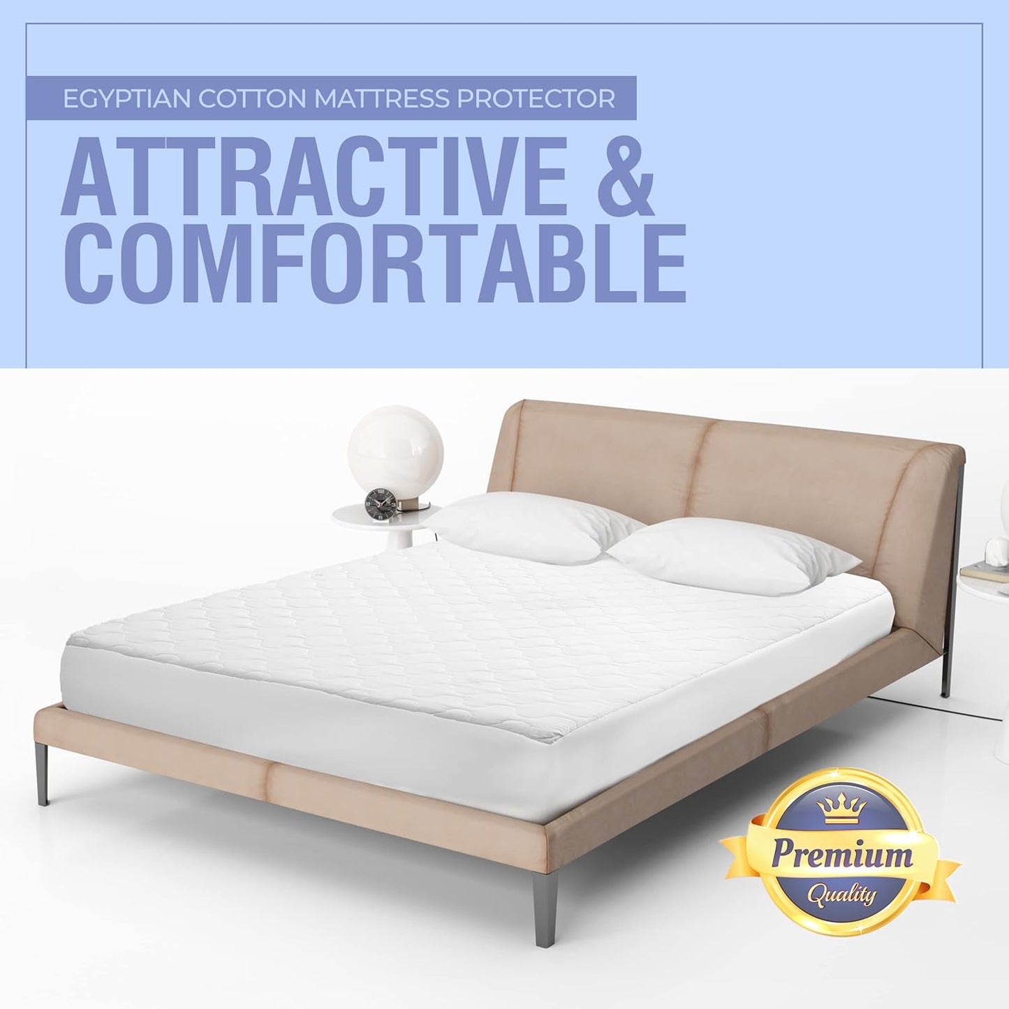 100% Pure Egyptian Cotton Mattress Protector